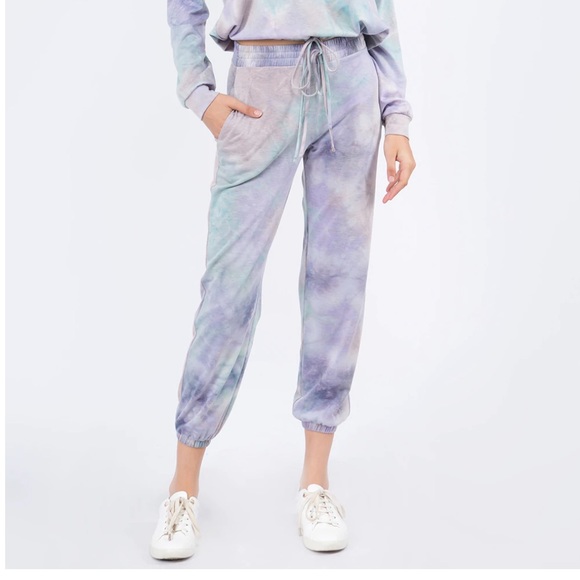 Whiteroom & Cactus Black White Tie Dye Basic Knit Joggers- small - Picture 7 of 9